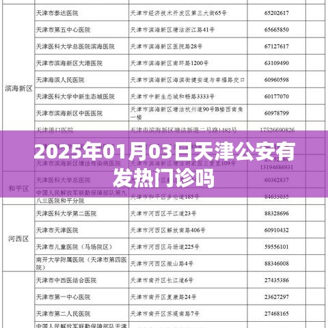 天津公安發(fā)熱門診情況查詢，最新動(dòng)態(tài)與地點(diǎn)