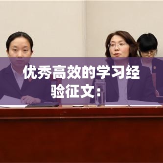 優(yōu)秀高效的學(xué)習(xí)經(jīng)驗(yàn)征文： 