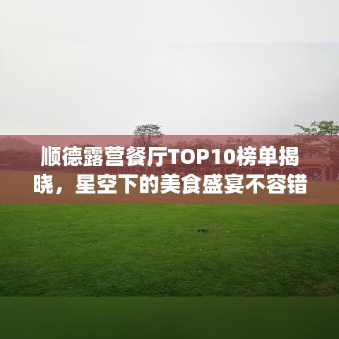 順德露營(yíng)餐廳TOP10榜單揭曉，星空下的美食盛宴不容錯(cuò)過！