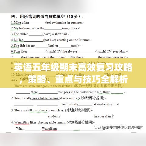 英語五年級期末高效復(fù)習(xí)攻略，策略、重點與技巧全解析