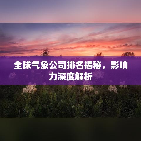 全球氣象公司排名揭秘，影響力深度解析