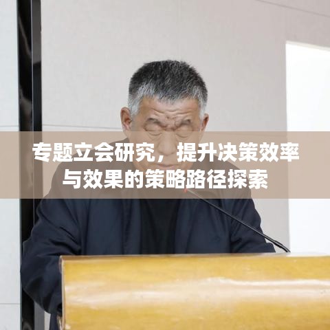 專題立會研究，提升決策效率與效果的策略路徑探索